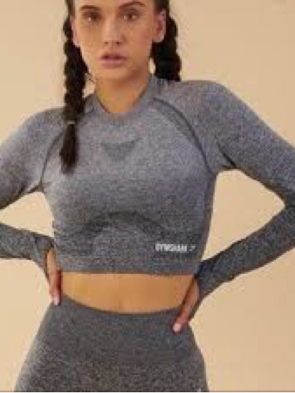 Gymshark Seamless Long Sleeve Crop Top - Heather Gray